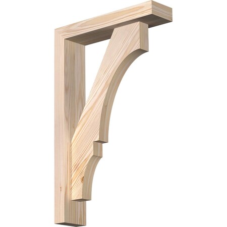 Ekena Millwork Balboa Block Smooth Bracket w/ Offset Brace, Douglas Fir, 3 1/2"W x 14"D x 22"H BKT0402X14X22BOA05SDF
